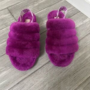 UGG BERRYLICIOUS MOCASSIN Slides Platform Shearling Slippers Logo Strap Sandals